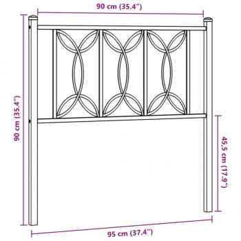 Kopfteil Metall Schwarz 90 cm