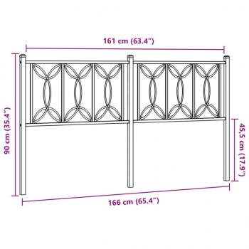 Kopfteil Metall Schwarz 160 cm