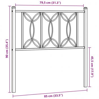 Kopfteil Metall Weiß 80 cm