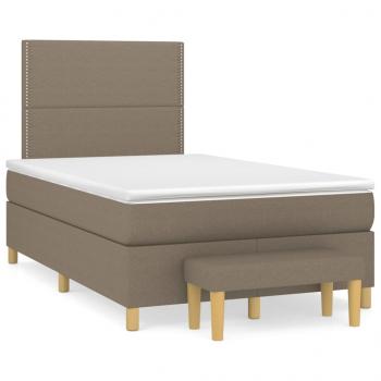 Boxspringbett mit Matratze Taupe 120x200 cm Stoff