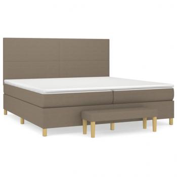 Boxspringbett mit Matratze Taupe 200x200 cm Stoff