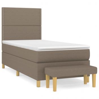 Boxspringbett mit Matratze Taupe 80x200 cm Stoff