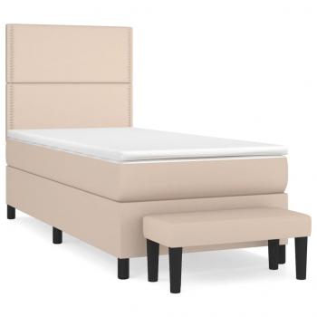 Boxspringbett mit Matratze Cappuccino-Braun 80x200cm Kunstleder