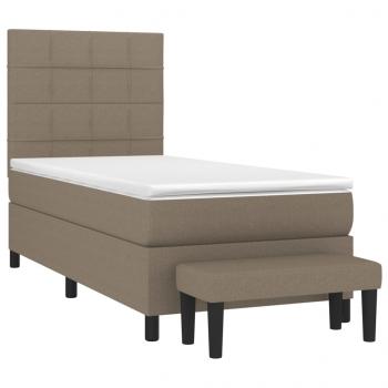 Boxspringbett mit Matratze Taupe 80x200 cm Stoff