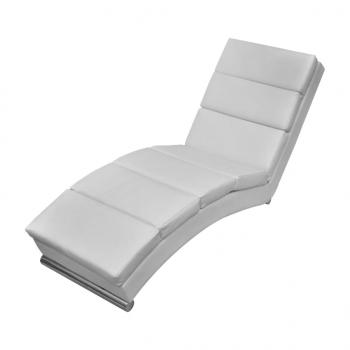 ARDEBO.de - Chaiselongue Weiß Kunstleder 