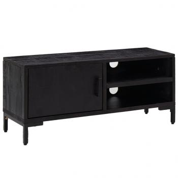 TV-Schrank Schwarz 90x30x40 cm Massivholz Kiefer