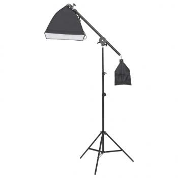 Fotostudio-Set mit Leuchten, Hintergrund und Reflektor