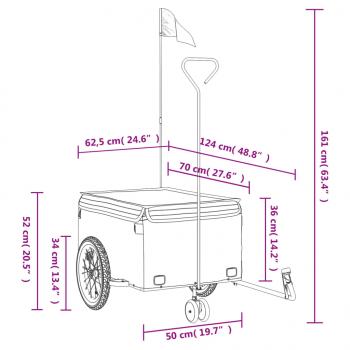 Fahrradanhänger Schwarz und Gelb 45 kg Eisen