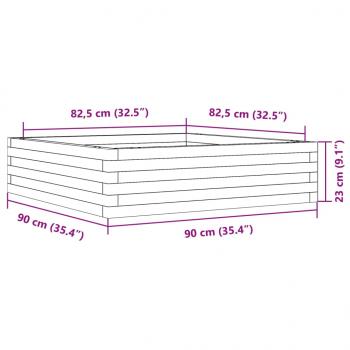 Pflanzkübel 90x90x23 cm Massivholz Douglasie