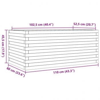 Pflanzkübel Weiß 110x60x45,5 cm Massivholz Kiefer