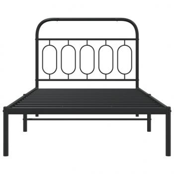 Bettgestell mit Kopfteil Metall Schwarz 107x203 cm