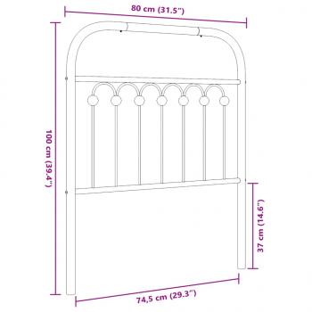 Kopfteil Metall Schwarz 75 cm