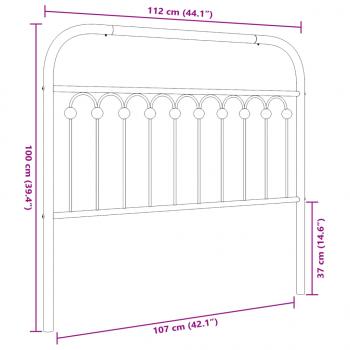 Kopfteil Metall Weiß 107 cm