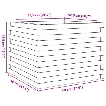 Pflanzkübel Wachsbraun 60x60x45,5 cm Massivholz Kiefer