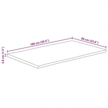 Tischplatte mit Baumkante 100x60x3,8 cm Massivholz Mango