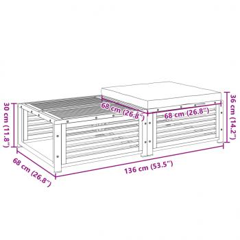 Gartentisch mit Hocker Massivholz Akazie