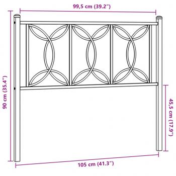 Kopfteil Metall Schwarz 100 cm