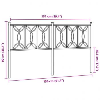 Kopfteil Metall Schwarz 150 cm