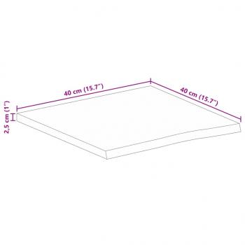 Tischplatte mit Baumkante 40x40x2,5 cm Massivholz Mango