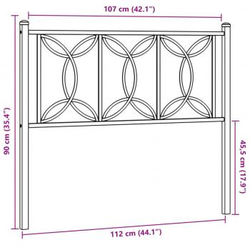 Kopfteil Metall Weiß 107 cm