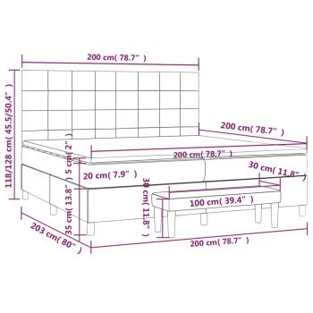 Boxspringbett mit Matratze Blau 200x200 cm Stoff