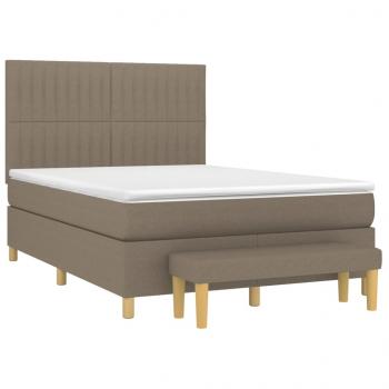 Boxspringbett mit Matratze Taupe 140x190 cm Stoff