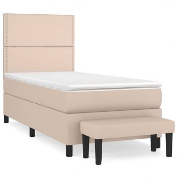 Boxspringbett Matratze Cappuccino-Braun 100x200cm Kunstleder