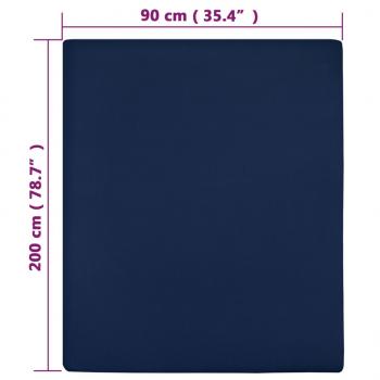 Spannbettlaken Jersey Marineblau 90x200 cm Baumwolle