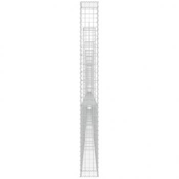 Gabionenkorb U-Form mit 8 Säulen Eisen 860x20x200 cm