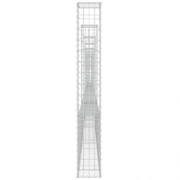 Gabionenkorb U-Form mit 8 Säulen Eisen 860x20x150 cm