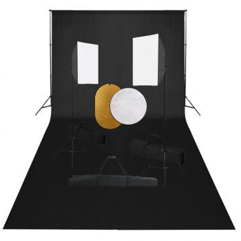 ARDEBO.de - Fotostudio-Set mit Softboxen, Hintergrundsystem und Reflektor