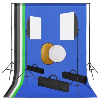 ARDEBO.de - Fotostudio-Set mit Leuchten, Hintergrundsystem und Reflektor