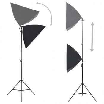 Fotostudio-Set mit Leuchten, Hintergrundsystem und Reflektor