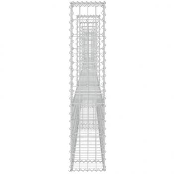 Gabionenkorb U-Form mit 8 Säulen Eisen 860x20x100 cm