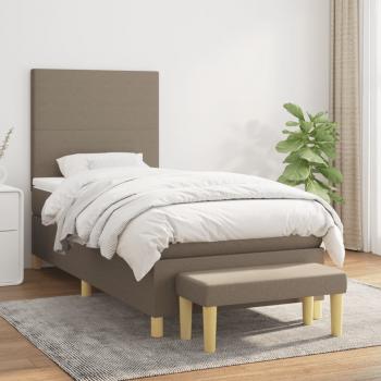 ARDEBO.de - Boxspringbett mit Matratze Taupe 90x190 cm Stoff