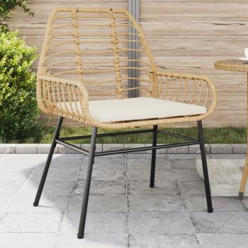 ARDEBO.de - Gartenstühle 2 Stk. mit Kissen Braun Poly Rattan