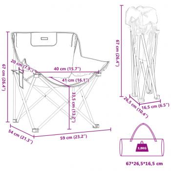 Campingstühle 2 Stk. mit Tasche Klappbar Grün