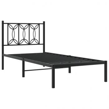 Bettgestell mit Kopfteil Metall Schwarz 80x200 cm