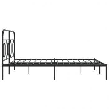 Bettgestell mit Kopfteil Metall Schwarz 135x190 cm