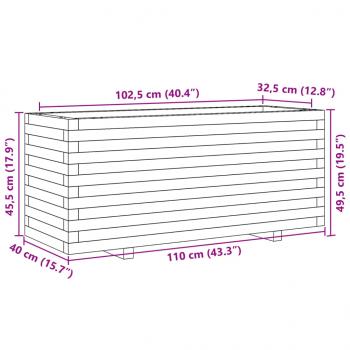 Pflanzkübel 110x40x49,5 cm Massivholz Kiefer