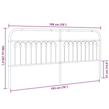 Kopfteil Metall Schwarz 193 cm