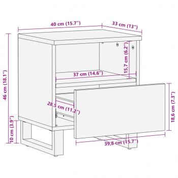 Nachttisch 40x34x46 cm Massivholz Mango