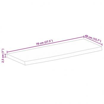 Tischplatte mit Baumkante 70x40x2,5 cm Massivholz Mango