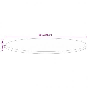 Tischplatte Ø 50x1,5 cm Rund Altholz Massiv