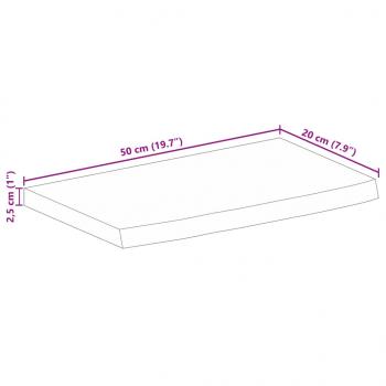 Tischplatte mit Baumkante 50x20x2,5 cm Massivholz Mango