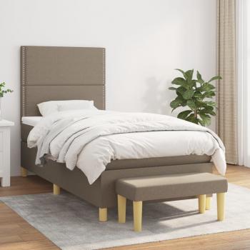 ARDEBO.de - Boxspringbett mit Matratze Taupe 90x200 cm Stoff