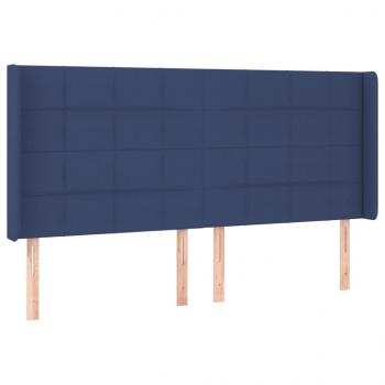 Boxspringbett mit Matratze & LED Blau 200x200 cm Stoff