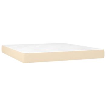 Boxspringbett mit Matratze & LED Creme 160x200 cm Stoff