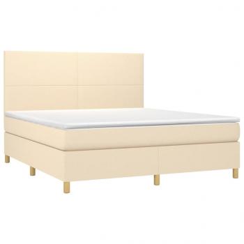 Boxspringbett mit Matratze Creme 160x200 cm Stoff