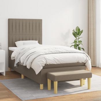 ARDEBO.de - Boxspringbett mit Matratze Taupe 90x190 cm Stoff